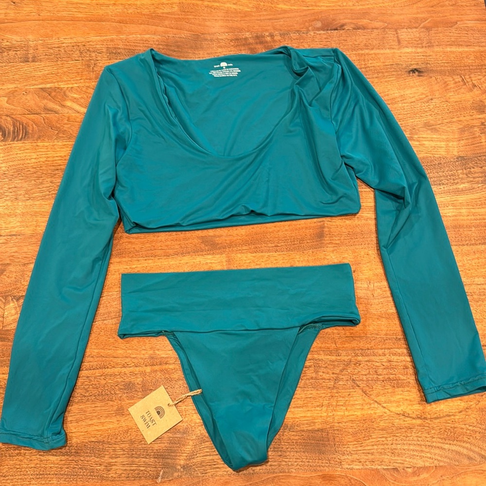 Toast swim L top, S bottom (NWT)
